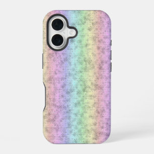 Regenbogen in Elefantenhaut-Leder-Optik iPhone 16 Hülle