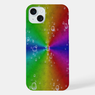 Regenbogen in Elefantenleder-Optik mit Tropfen iPhone 15 Plus Hülle