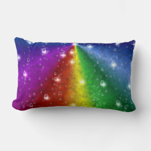 Regenbogen in Elefantenletheroptik & Regentropfen Lendenkissen