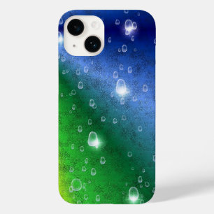Regenbogen in Elefantenletheroptik und Regentropfe Case-Mate iPhone 14 Hülle