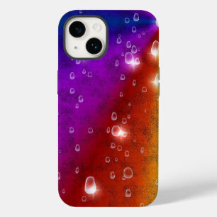 Regenbogen in Elefantenletheroptik und Regentropfe Case-Mate iPhone 14 Hülle