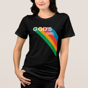 Regenbogen Inspirierende Gottes Mädchen Christlich Tri-Blend Shirt