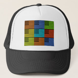 Regenbogen-inspiriertes amerikanisches Motiv-Flagg Truckerkappe
