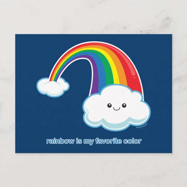 Regenbogen ist meine Lieblingsfarbe Postkarte (Vorderseite)