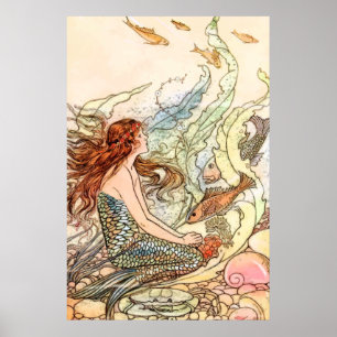 Regenbogen jagen, mit Meerjungfrauen schwimmen, Ei Poster