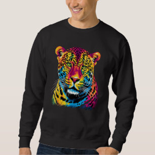 Regenbogen Jaguar Großkatzenliebhaber Druck Grafik Sweatshirt