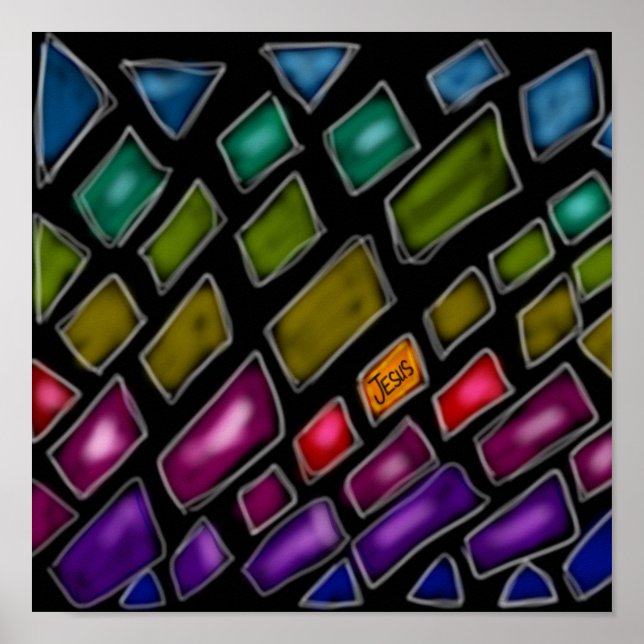 Regenbogen "Jesus das Licht der Welt" Poster (Vorne)