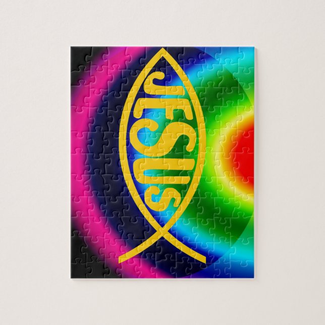 REGENBOGEN JESUS-FISCH-ICHTHYS CHRISTUS (Vertikal)