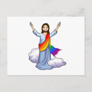 Regenbogen-Jesus Postkarte