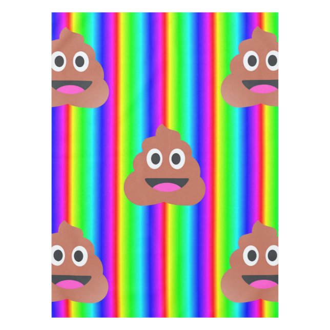 Regenbogen kacke Emoji Tischdecke (Vorderseite)