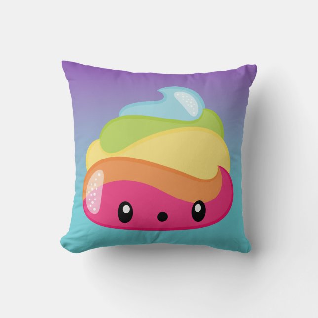 Regenbogen kacken Emoji Kissen (Vorderseite)