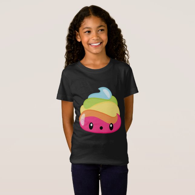 Regenbogen kacken Emoji T-Shirt (Vorne ganz)