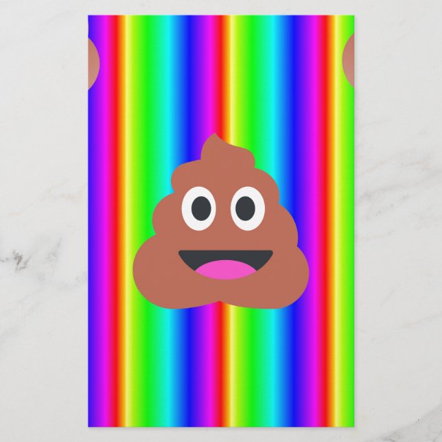 Regenbogen kackte Emoji Briefpapier (Vorderseite)