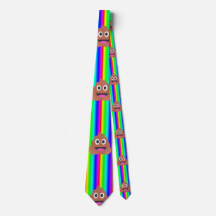Regenbogen kackte Emoji Krawatte