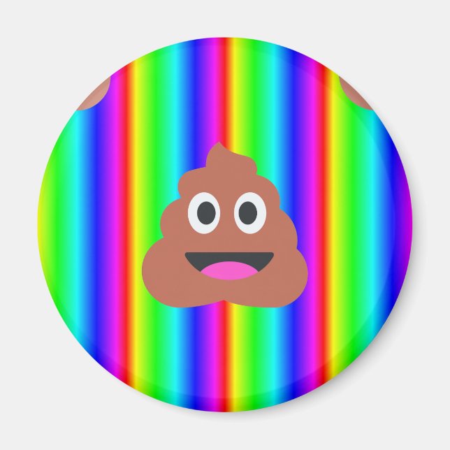 Regenbogen kackte Emoji Magnet (Vorne)