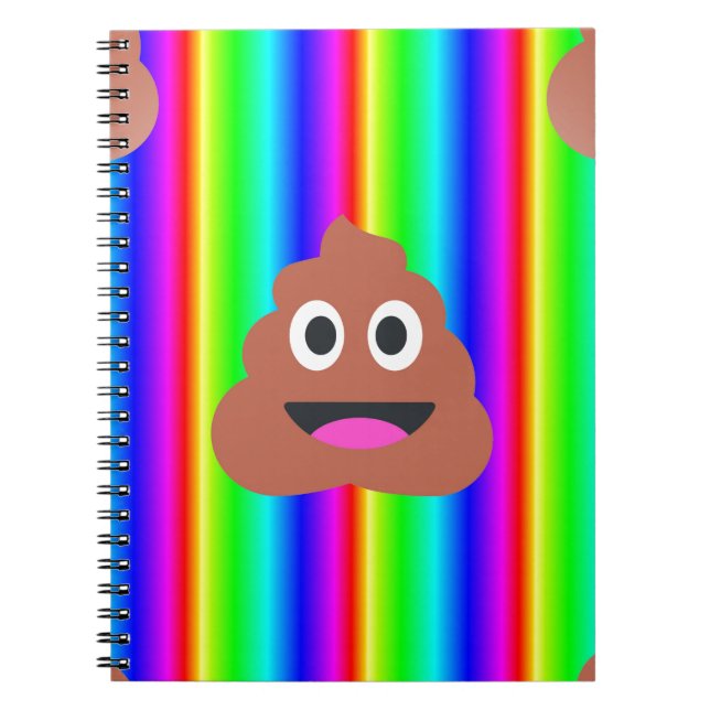 Regenbogen kackte Emoji Notizblock (Vorderseite)