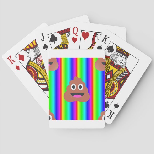 Regenbogen kackte Emoji Spielkarten (Rückseite)