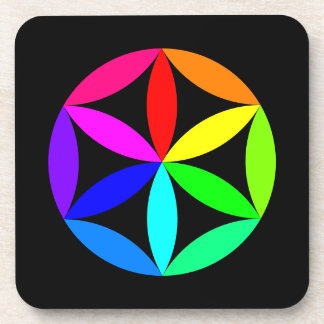 Regenbogen-Kaleidoskop Hartplastik-Unterlage Getränkeuntersetzer