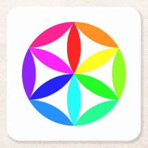 Regenbogen-Kaleidoskop-Papieruntersetzer