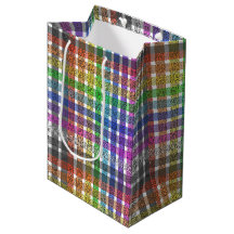 Regenbogen-Kariert - Geschenktasche