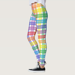 Regenbogen kariert leggings