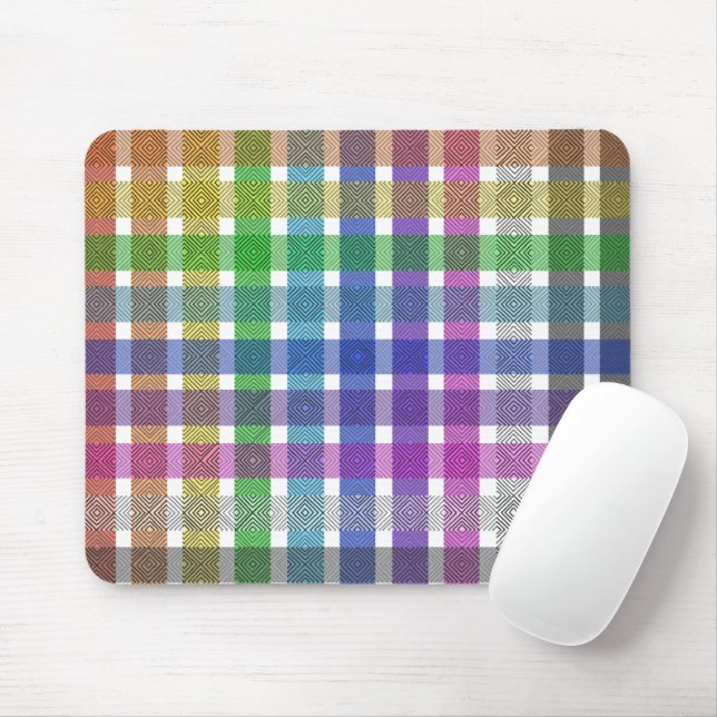 Regenbogen-Kariert - Mauspad (Mit Mouse)