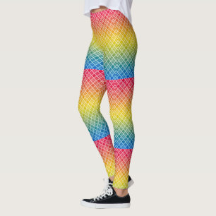 Regenbogen, kariert, mehrfarbig leggings