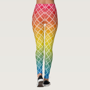 Regenbogen, kariert, mehrfarbig leggings