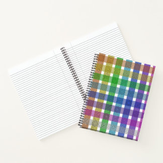 Regenbogen-Kariert - Notizbuch