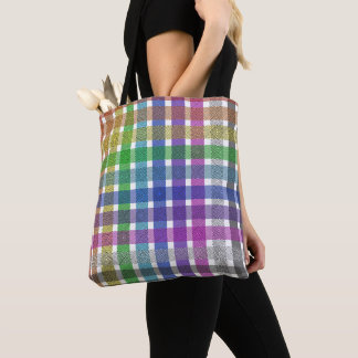 Regenbogen-Kariert - Tragetasche Tasche