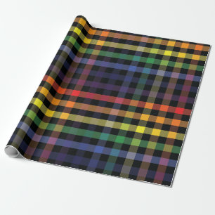 Regenbogen-Karomuster Geschenkpapier