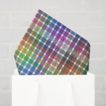 Regenbogen-Karopapier - Tissue-Papier