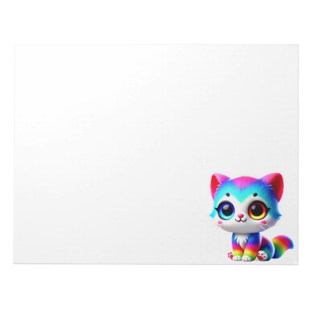 Regenbogen Kätzchen Notizblock (Vorderseite)