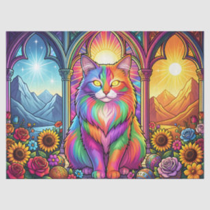 Regenbogen-Katze-Seidenpapier Seidenpapier
