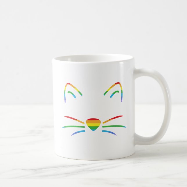 Regenbogen-Katzen-Bart-Klassiker-Tasse Kaffeetasse (Rechts)