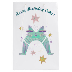 Regenbogen-Katzen-Kunst Mittlere Geschenktüte