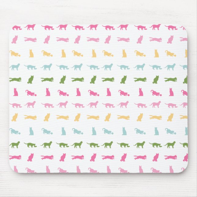 Regenbogen-Katzen-Muster Mousepad (Vorne)