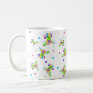 Regenbogen Kinder Hund Welpe Punkte hell lustige F Kaffeetasse