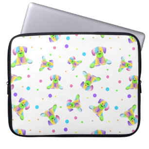 Regenbogen Kinder Hund Welpe Punkte hell lustige F Laptopschutzhülle