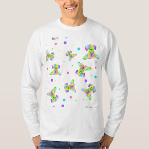Regenbogen Kinder Hund Welpe Punkte hell lustige F T-Shirt
