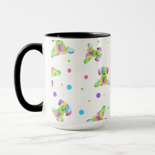 Regenbogen Kinder Hund Welpe Punkte hell lustige F Tasse