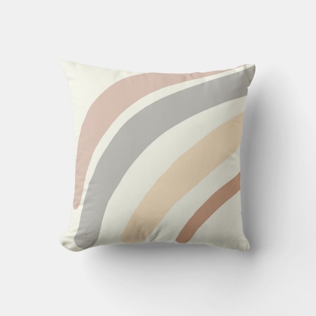 Regenbogen-Kinderzimmer-Kissen, neutrales boho Kin Kissen (Vorderseite)