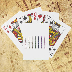 Regenbogen-Klarinetten-Design für Musiker Spielkarten