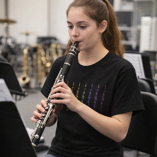Regenbogen-Klarinetten-Design für Musiker T-Shirt