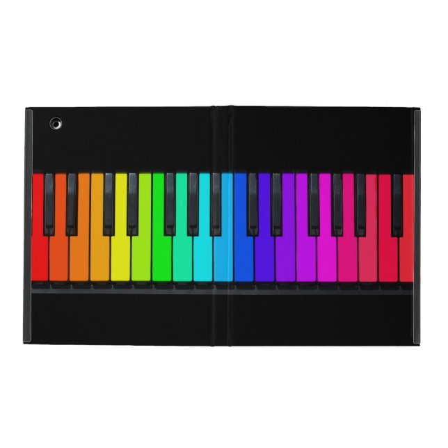 Regenbogen-Klavier-Tastatur iPad 2/3/4 Fall Schutzhülle (Vorderseite)