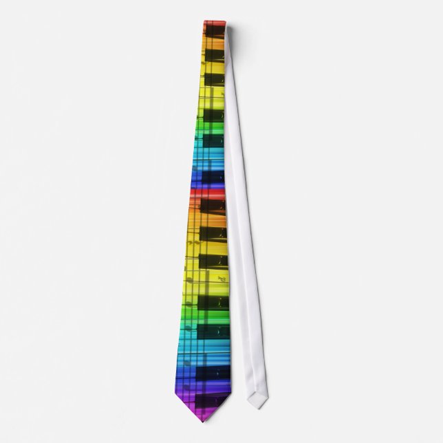 Regenbogen-Klavier-Tastatur Krawatte (Vorderseite)