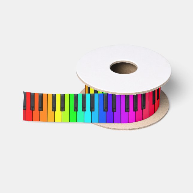 Regenbogen-Klavier-Tastatur-Satin-Band Satinband (Spule)