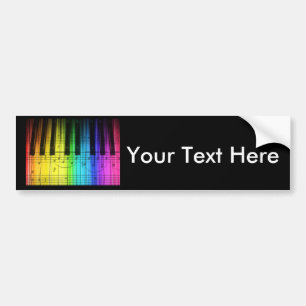 Regenbogen-Klavier-Tastatur und Anmerkungen Autoaufkleber