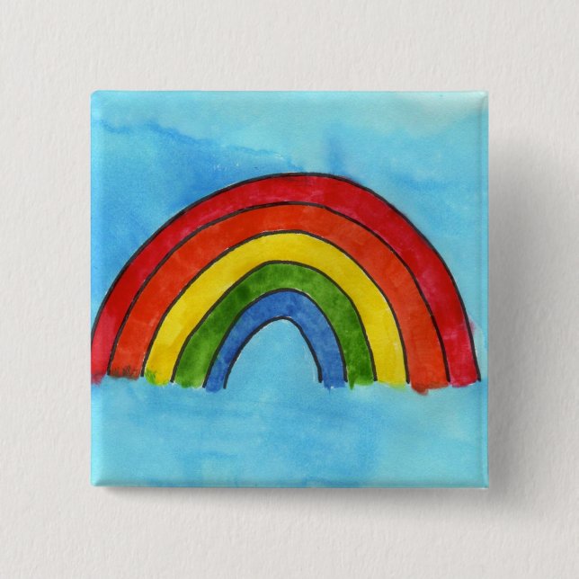 Regenbogen-Knopf Button (Vorderseite)