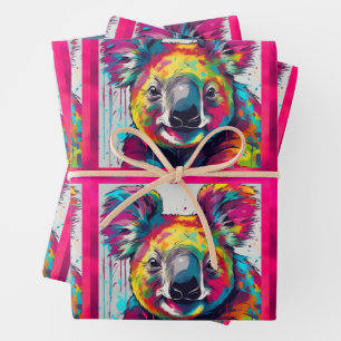 Regenbogen koala geschenkpapier set